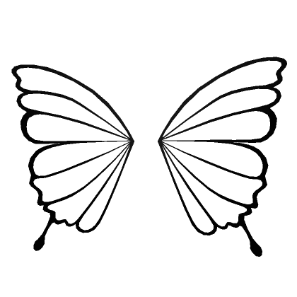 Black Outline Butterfly Wings