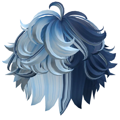 Two-Tone Fluffy Curly Boy Hair (Blue)