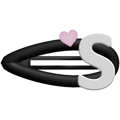 ♡ black s initial hair clip
