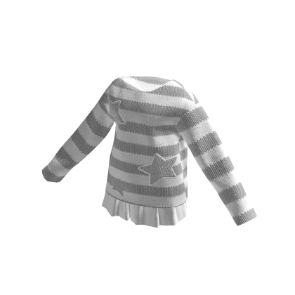 🍀Off Shoulder Y2K Sweater w Skirt (White)