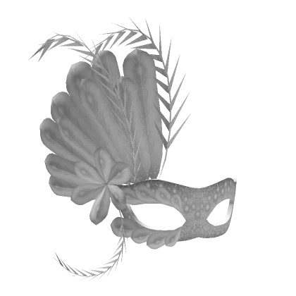 Feathered Masquerade Half Mask in White