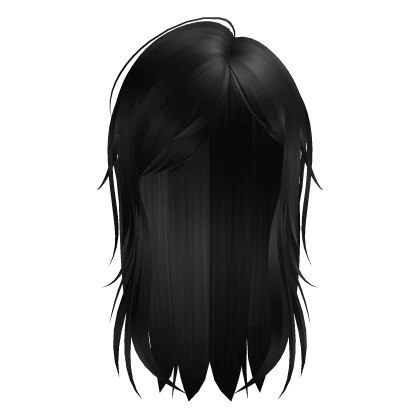 scene emo long messy hair black