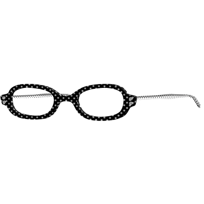 ♡ cute black & white deco polka dot button glasses