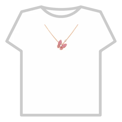 Pink aesthetic butterfly cute pendent necklace