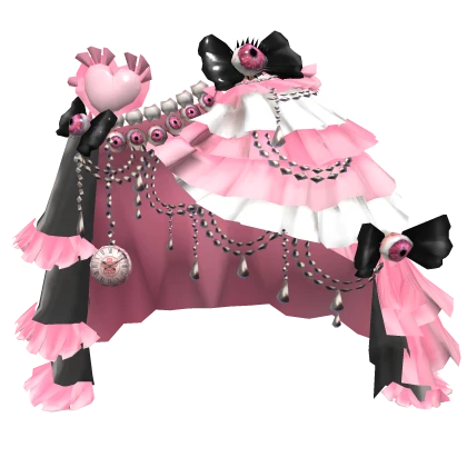 Rococo Ruffled Monstera Dress [Pink]