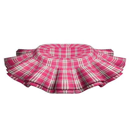 [Blush Fashion] Pink Plaid Frill Skirt