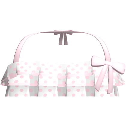 cutesy pink and white polka dot bathing suit top