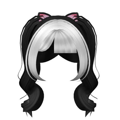 Cabelo de gato y2k (Black e branco)