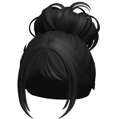Preppy Anime Bun Hair (Black)