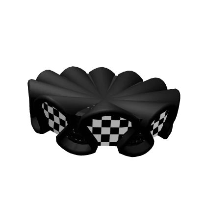 Black and white checkered clown ruffles || Dark
