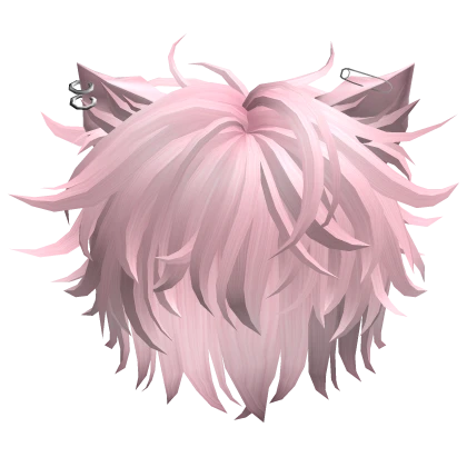 Messy Emo Punk Kitty Boy Hair in Light Pink