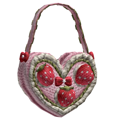 cute kawaii strawberry crochet shoulder bag