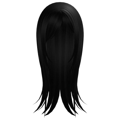 Vampire Long Hair with Side Bangs Black