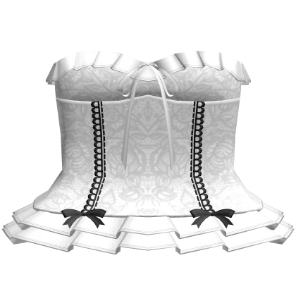 cute ruffled lace dress white & black