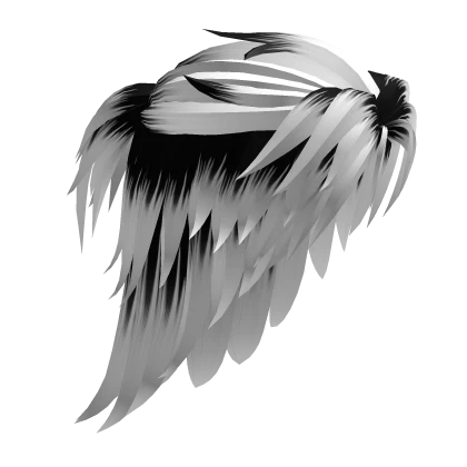 long samurai style hair (Black White)