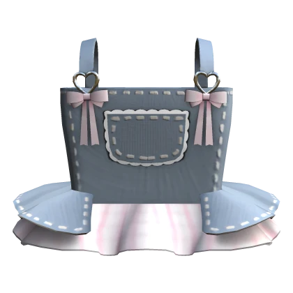 ♡ Spring Stitched Denim Overalls + Pink bows