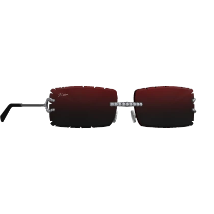 Y2K Red Designer Shades Gold Sunglasses Diamonds