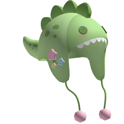 silly green dino decora beanie