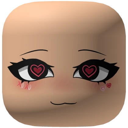 Valentines XO Hearts blush face