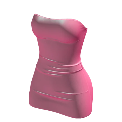 ♔ Bubblegum Pink Latex Tight Mini Dress