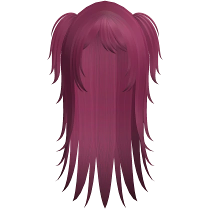 long emo wipsy hair with ponytails in pink
