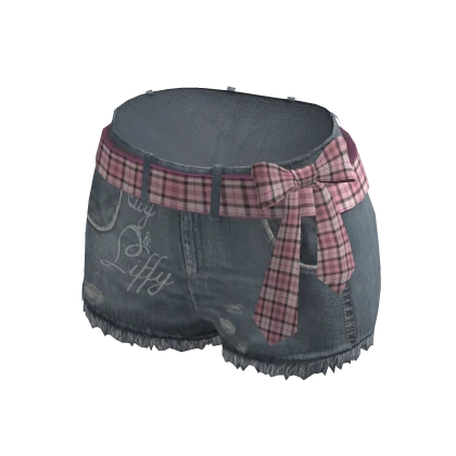 🍀Y2K Pink Belt Denim Shorts