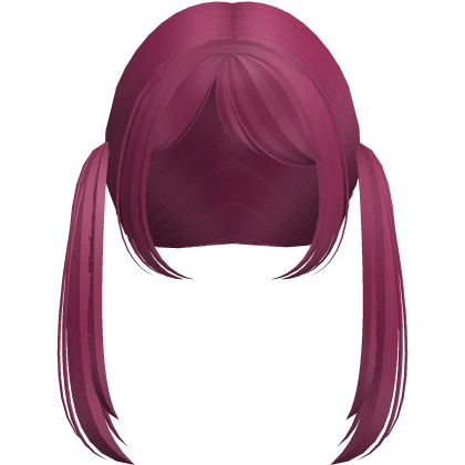long messy kawaii school pigtails in hot pink