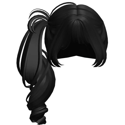 Cute Swirly Side Ponytail in Black