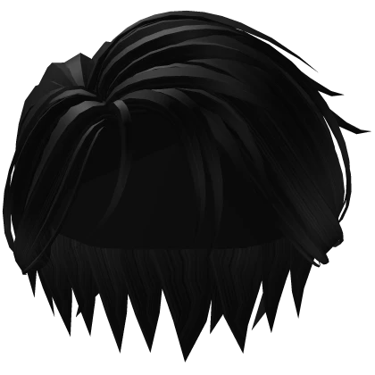 Slicked Back Anime Boy Side Part Hair (Black)