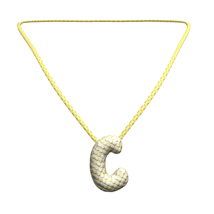 Preppy Bubble Initial Necklace C 3.0 Gold
