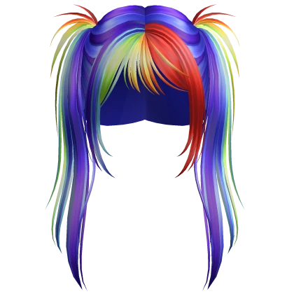 messy rainbow punk rock scene pigtails