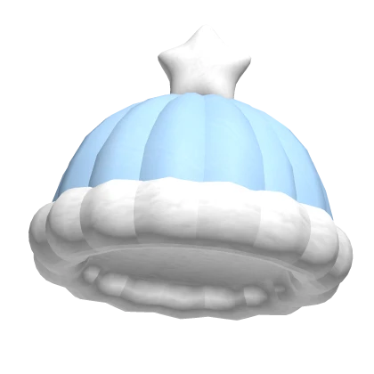 Winter Light Blue Star Beanie