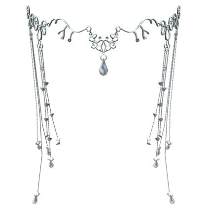 Pearl Diamond Silver Fairy Elf Head Chain Tiara