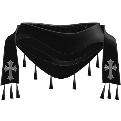 Short Black Cross Scarf