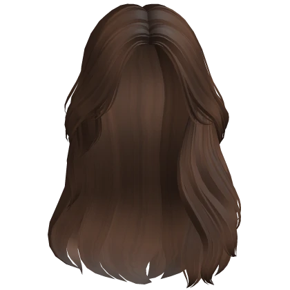 Pretty Swept Flowy Wavy Girl Hair (Chestnut Brown)