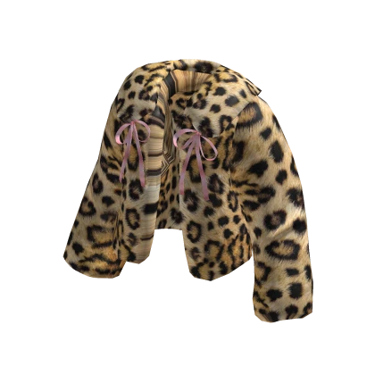 Fluffy Cheetah Leopard Coquette Fur Jacket