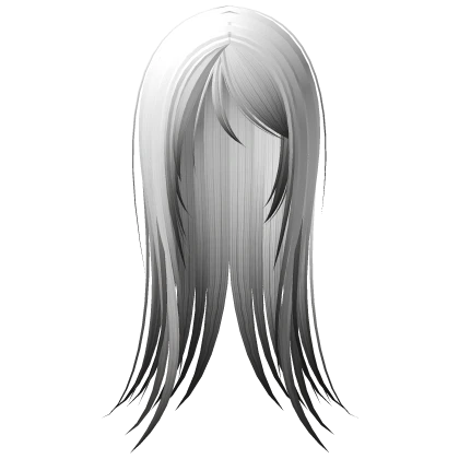♰ vampire goth emo wispy long hair white black