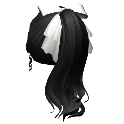 Black Elegant Ponytail w/ Bow