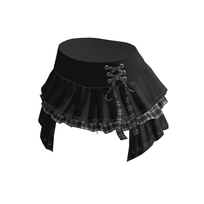 🍀Drawstring Ruffle Skirt (Black & White)