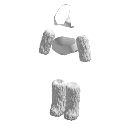 Y2K Slavic Winter Bikini Fur Set | White