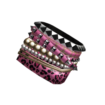 Pink Cheetah Bracelet Mcbling Y2K 2000s Scene Goth