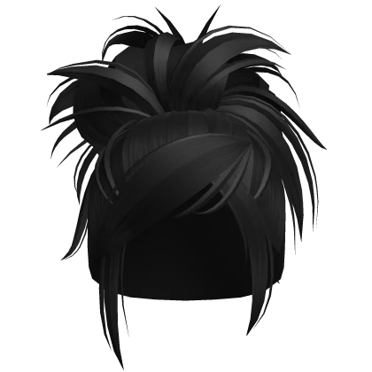 Spikey Fluffy Y2k Bun (Black)
