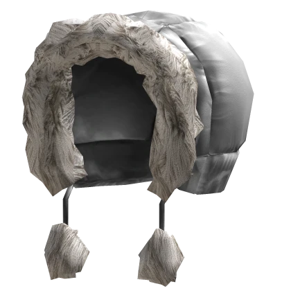 White Leather Fur Hood 