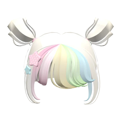 ♡ kawaii twin silly pastel pigtails star rainbow