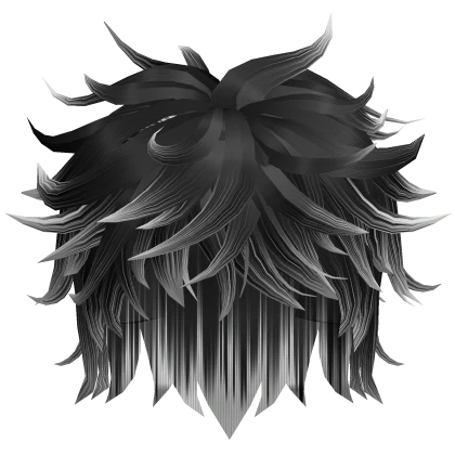 Black Wolf Cut Messy Hair w White Strands