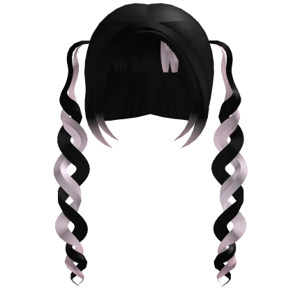 ♡ kawaii jirai kei pigtails black/pink