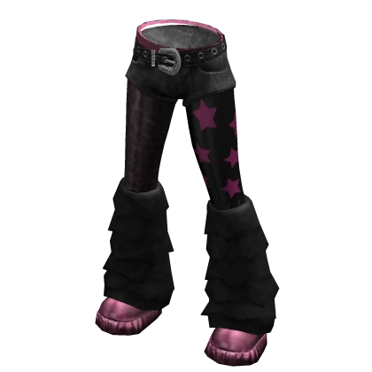 hot pink Y2K gyaru leopard star pants