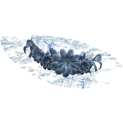 Blue & White Lace Victorian Rococo Edwardian Hat