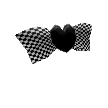 Checkered Heart Bow