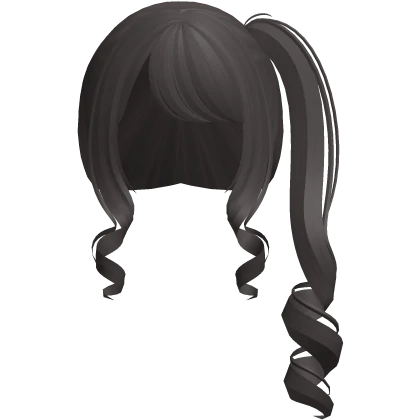 ♡꒰kawaii curly jirai ponytail in brown꒱